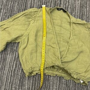 Zara Sage Green Wrap Top